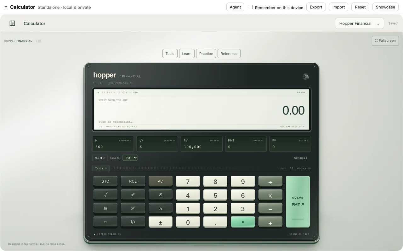 Calculator application preview